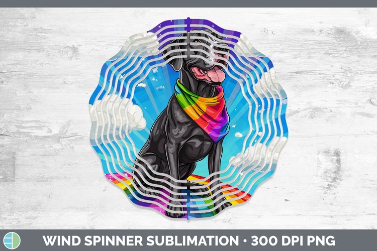 GorgeousRainbow Dogs Wind Spinner design.