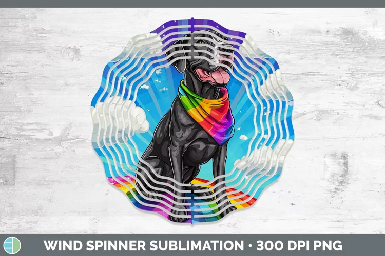 Rainbow Dogs Great Dane Wind Spinner Sublimation Spinner Des