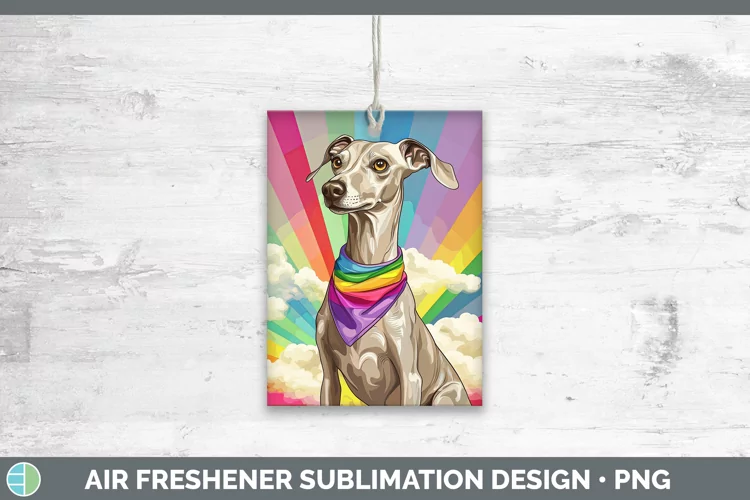 Rainbow Dogs Greyhound Air Freshener Sublimation Car Freshen