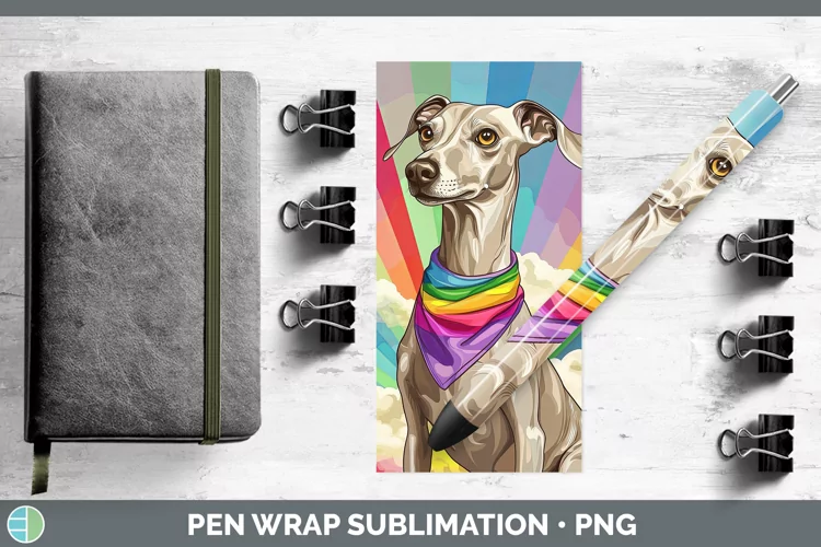 Rainbow Dogs Greyhound Pen Wrap Sublimation Epoxy Pen Design