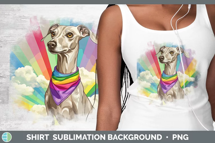 Rainbow Dogs Greyhound Shirt Sublimation Sublimation Backgro
