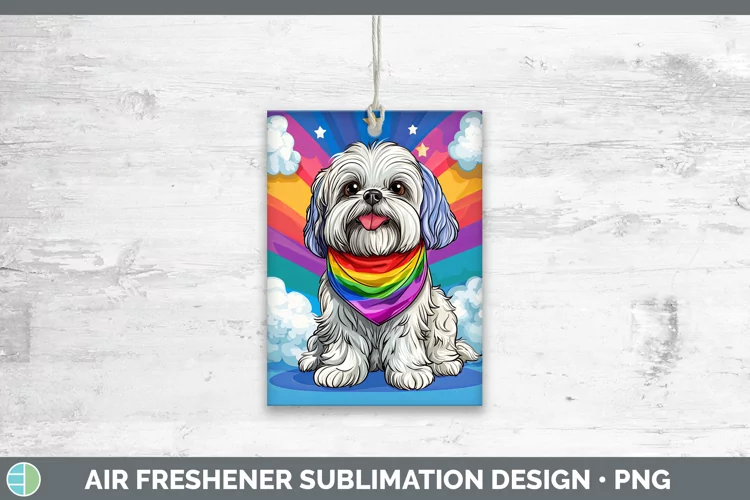 Rainbow Dogs Lhasa Apso Air Freshener Sublimation Car Freshe