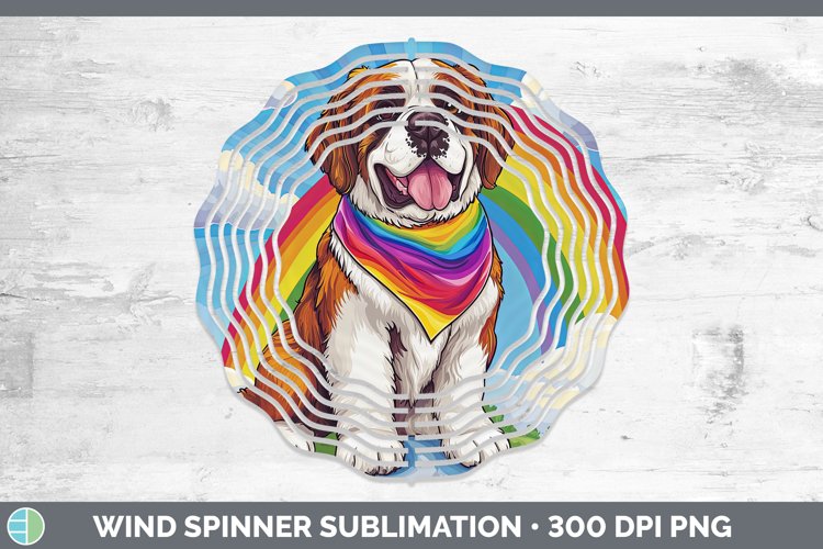 GorgeousRainbow Dogs Wind Spinner design.