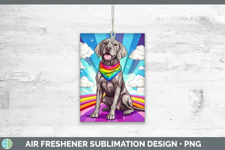 Rainbow Dogs Weimaraner Air Freshener Sublimation Car Freshe