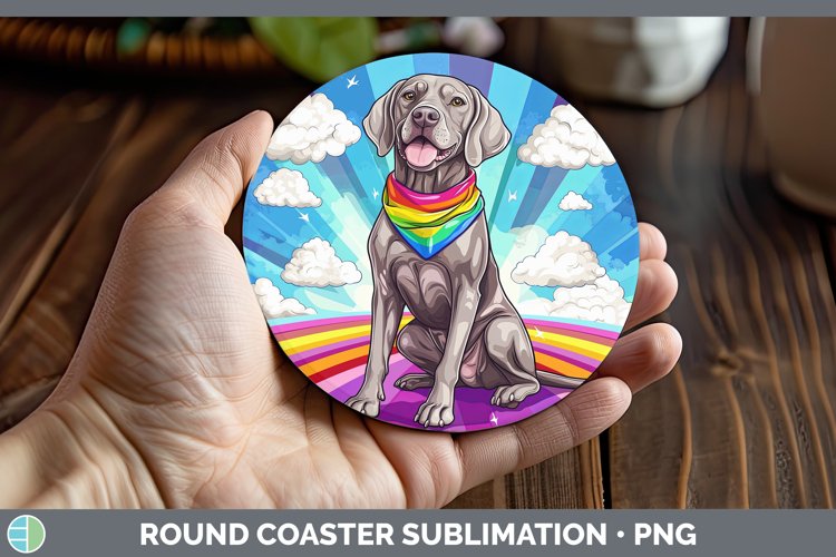 GorgeousRainbow Dogs Round Coaster design.