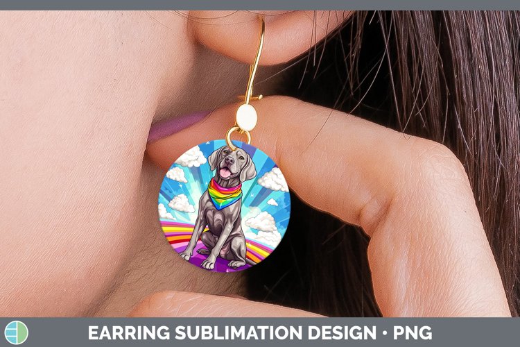 GorgeousRainbow Dogs Round Earrings design.