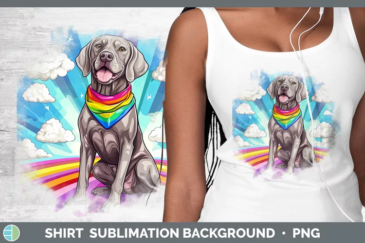 Rainbow Dogs Weimaraner Shirt Sublimation Sublimation Backgr