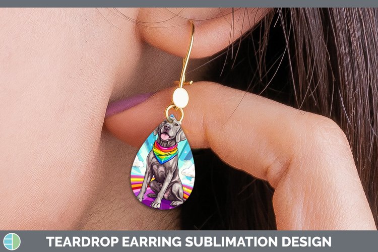 GorgeousRainbow Dogs Teardrop Earrings design.