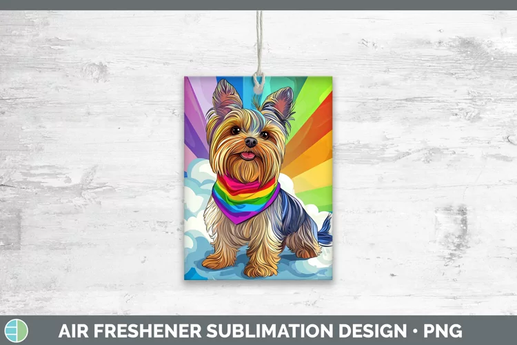 Rainbow Dogs Yorkshire Terrier Air Freshener Sublimation Car