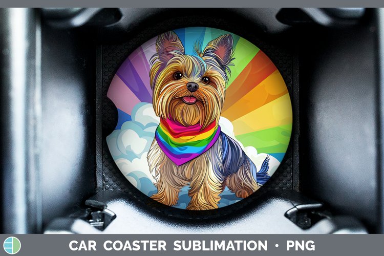 GorgeousRainbow Dogs Car Coaster design.