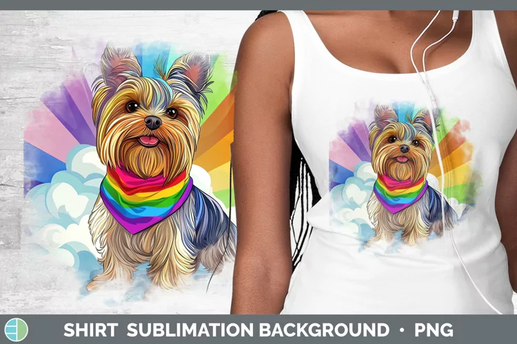 Rainbow Dogs Yorkshire Terrier Shirt Sublimation Sublimation
