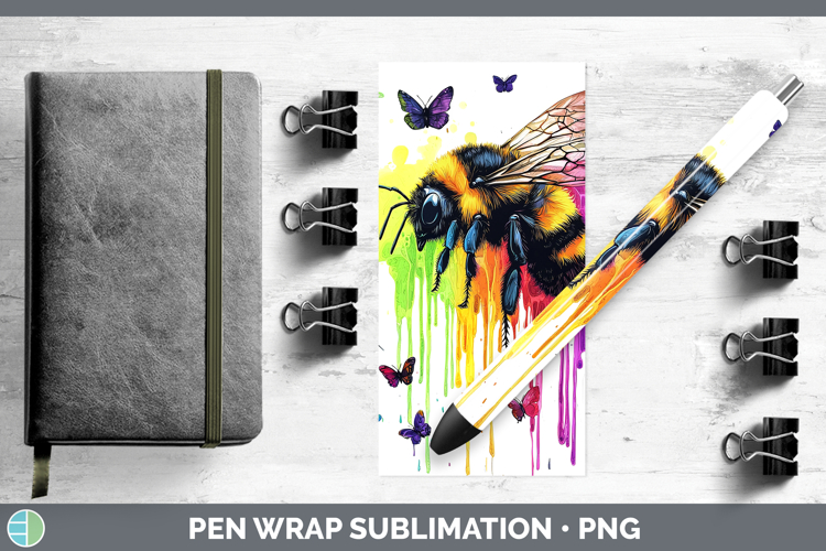Rainbow Drips BS01 Bee Pen Wrap Sublimation Pen Designs