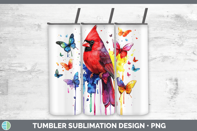 Rainbow Drips BS01 Cardinal Tumbler Sublimation 20 oz Skinny