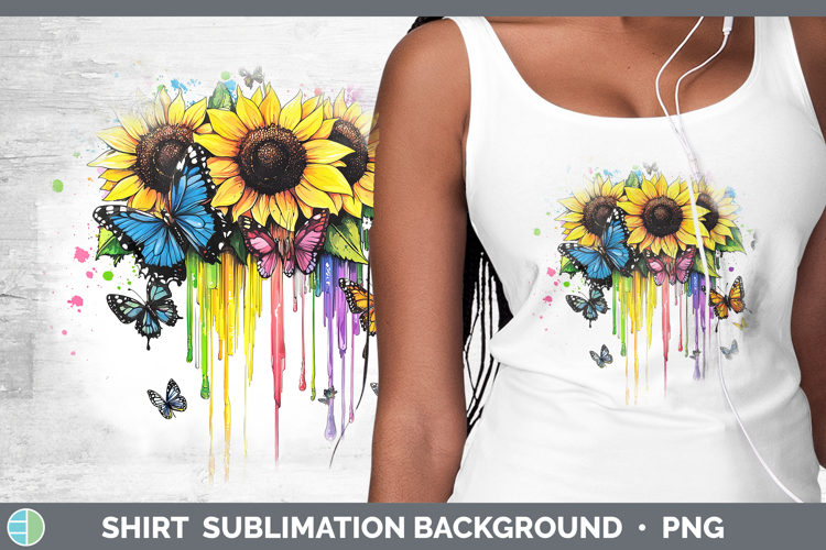 Rainbow Drips BS01 Sunflower Shirt Sublimation Sublimation B