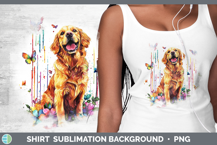 Rainbow Drips Golden Retriever Shirt Sublimation Sublimation