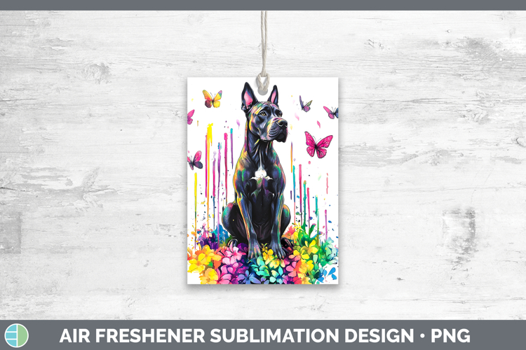 Rainbow Drips Great Dane Air Freshener Sublimation Car Fresh