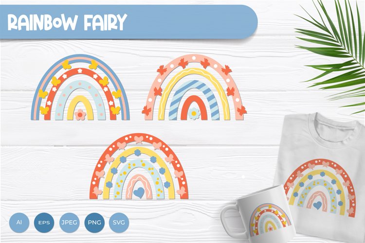 Decorative Rainbow Fairy for Sublimation Set example image 1