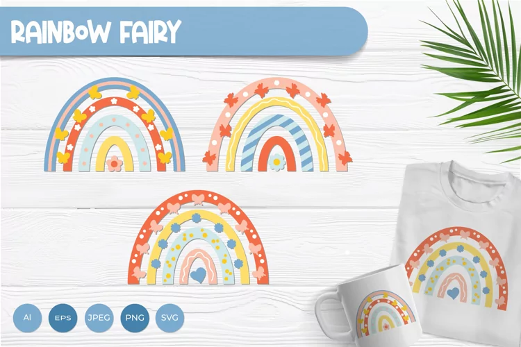 Decorative Rainbow Fairy for Sublimation Set