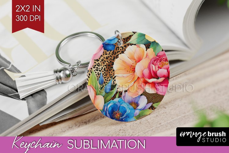 Rainbow Flowers Keychain PNG - Spring Keychain Sublimation