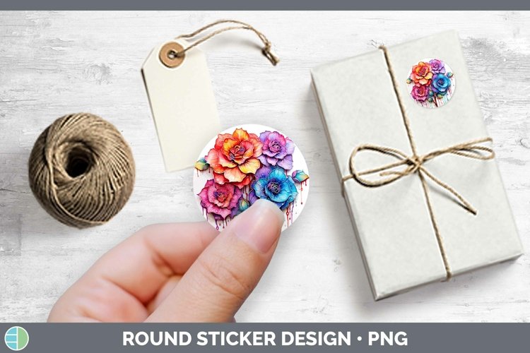 GorgeousRainbow Flowers Stickers design.