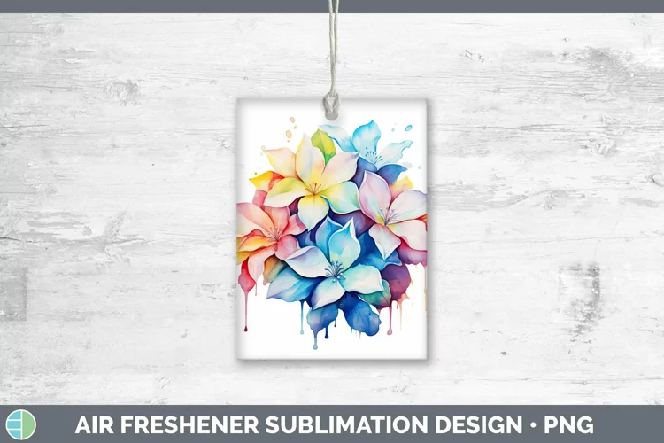 Rainbow Flowers Gardenia Air Freshener Sublimation Car Fresh