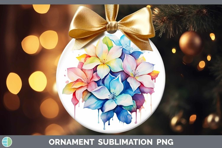 GorgeousRainbow Flowers Ornament design.