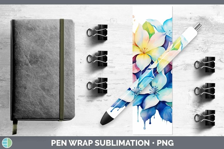 GorgeousRainbow Flowers Pen Wrap design.