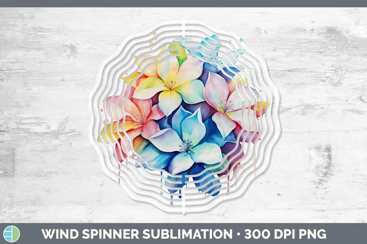 Rainbow Flowers Gardenia Wind Spinner Sublimation Spinner De