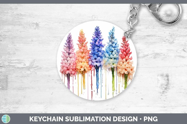 GorgeousRainbow Flowers Keychain design.