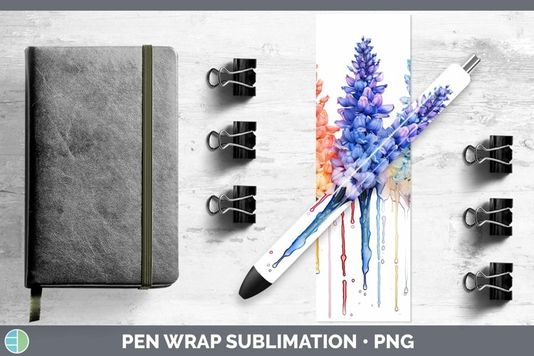 GorgeousRainbow Flowers Pen Wrap design.