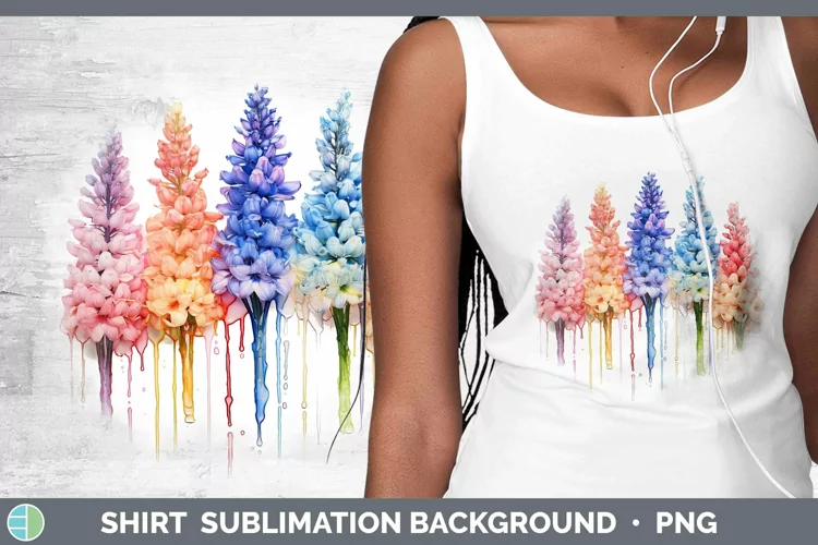 Rainbow Flowers Hyacinth Shirt Sublimation Sublimation Backg