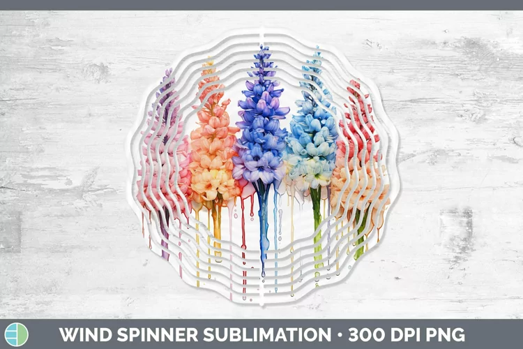 Rainbow Flowers Hyacinth Wind Spinner Sublimation Spinner De