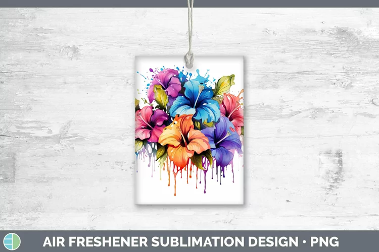 Rainbow Flowers Petunia Air Freshener Sublimation Car Freshe