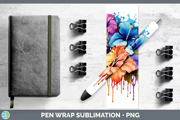 Rainbow Flowers Petunia Pen Wrap Sublimation Epoxy Pen Desig