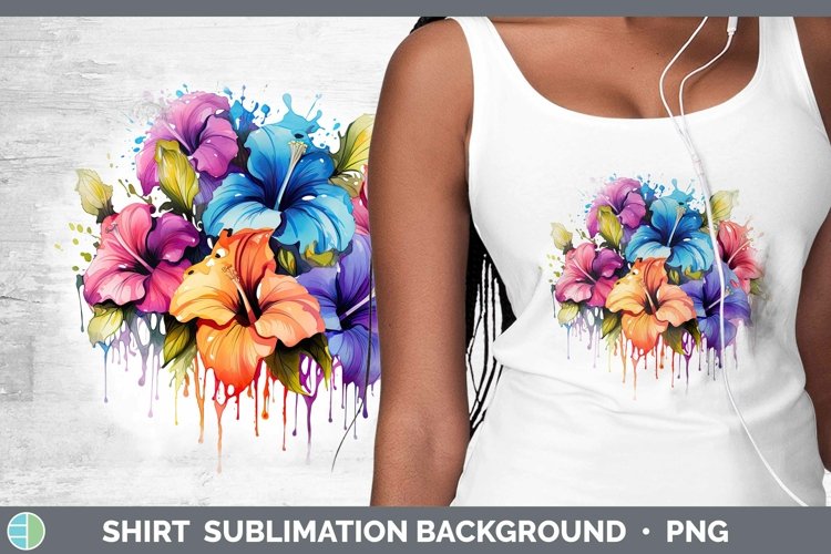 Rainbow Flowers Petunia Shirt Sublimation Sublimation Backgr
