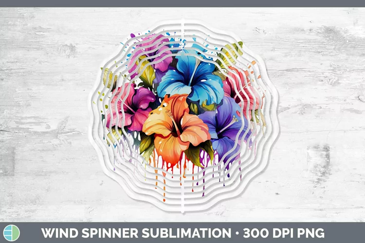 Rainbow Flowers Petunia Wind Spinner Sublimation Spinner Des
