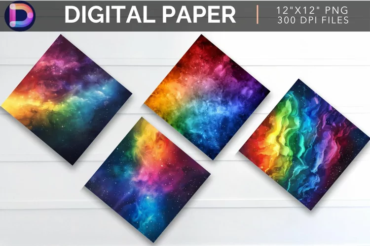 Rainbow Galaxy Digital Paper