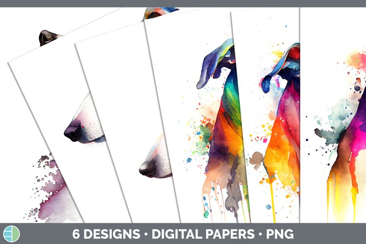 Rainbow Greyhound Paper Backgrounds Sublimation Digital Sc