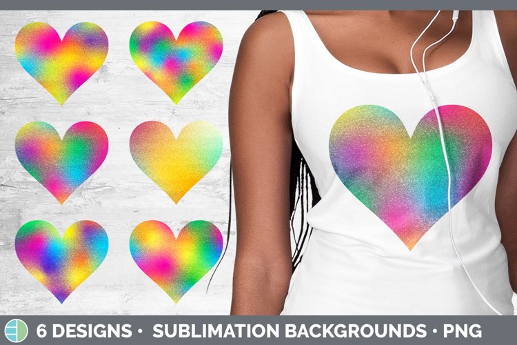 Rainbow Hearts Clipart | Sublimation Designs