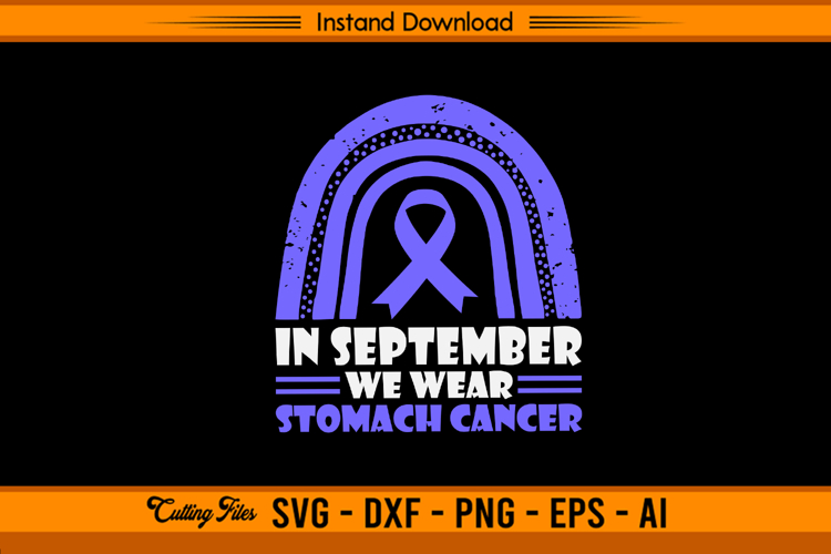Rainbow In September We Wear Stomach Cancer SVG
