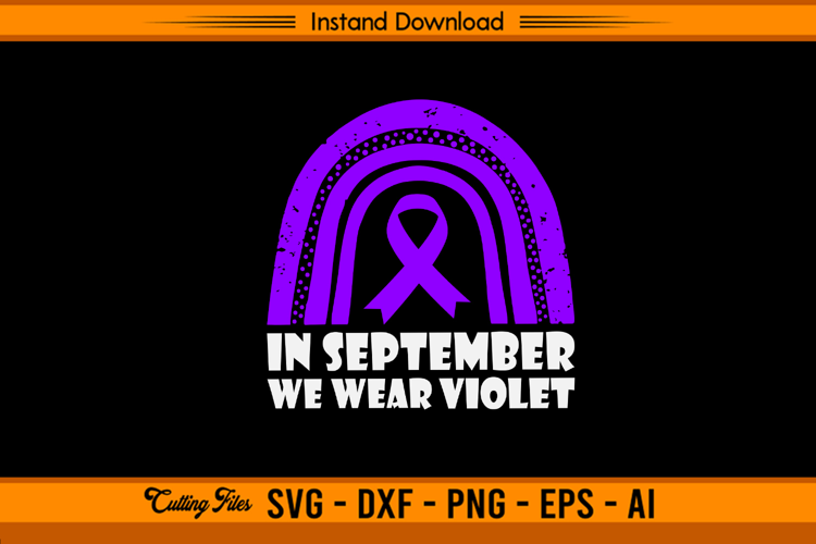Rainbow In September We Wear Violet Awareness SVG