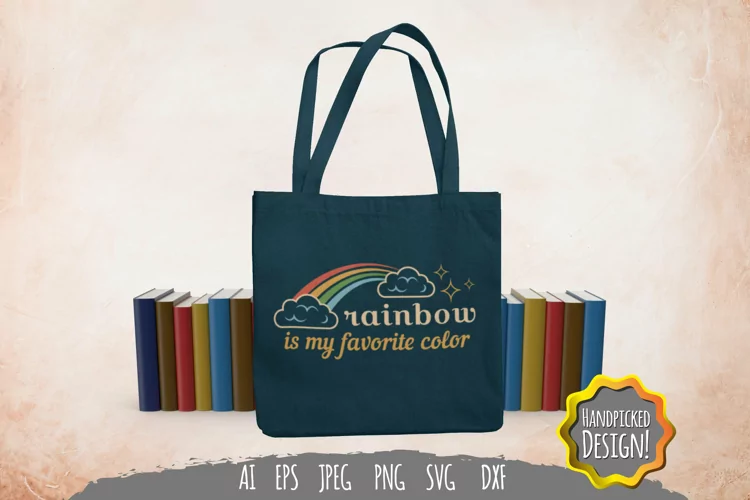 Rainbow is My Favourite Colour Hand Lettering SVG