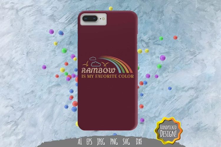 Rainbow is My Favourite Colour Hand Lettering SVG
