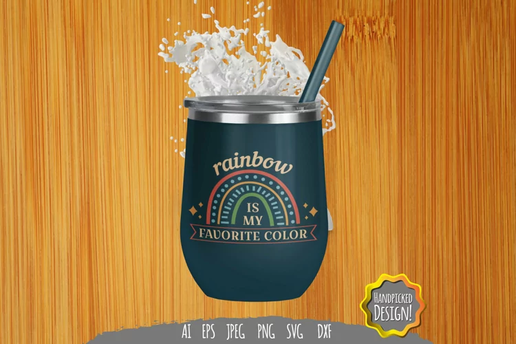 Rainbow is My Favourite Colour Hand Lettering SVG