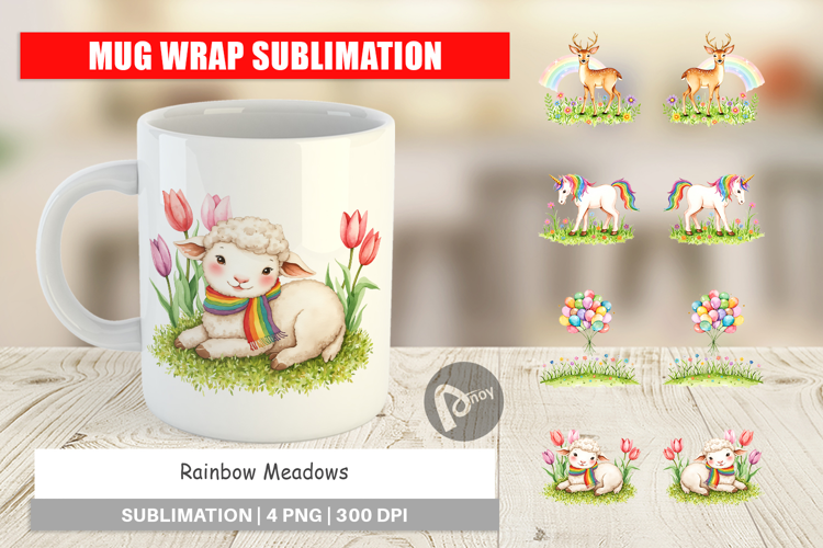 Mug Wrap Rainbow Meadow