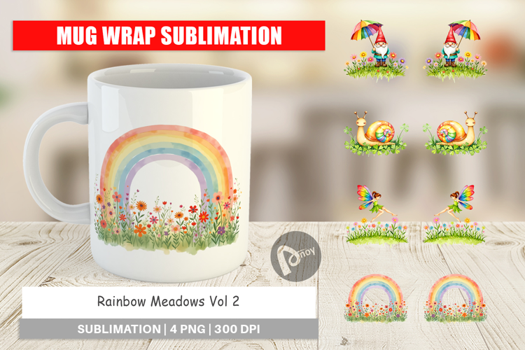 Mug Wrap Rainbow Meadow