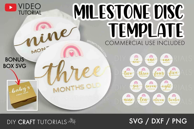 Rainbow Baby Milestone SVG | Monthly Milestones