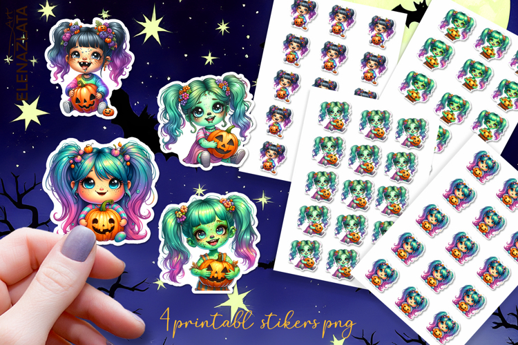 Halloween Stickers, neon cute monster Stickers