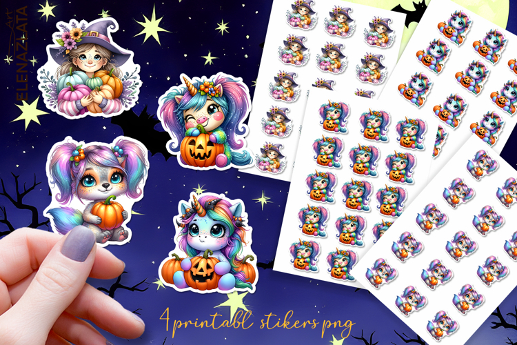 Halloween Stickers, neon cute monster Stickers