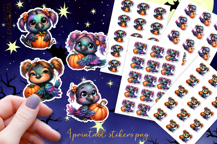 Halloween Stickers, neon cute animals Stickers